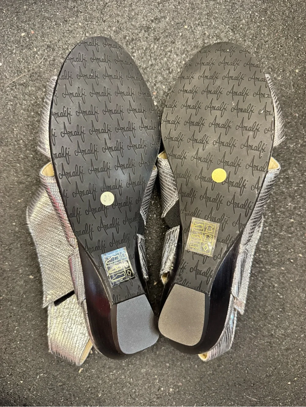 Metallic Silver Slingback Low Heel Sandals